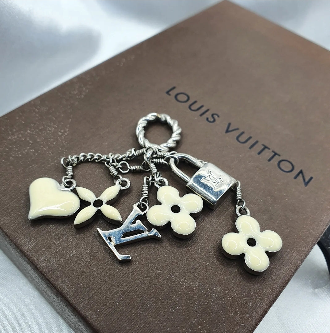 Authentic Louis Vuitton Flower Silver Charm- Reworked Necklace